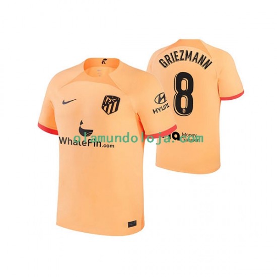 Camisola Atlético Madrid Antoine Griezmann 8 Homem Equipamento Terceiro 2022-2023 Manga Curta